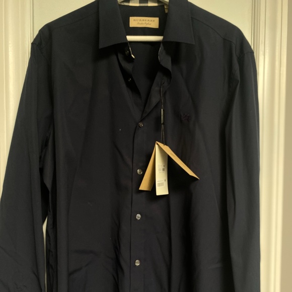 NEW Navy Burberry dress shirt/XL